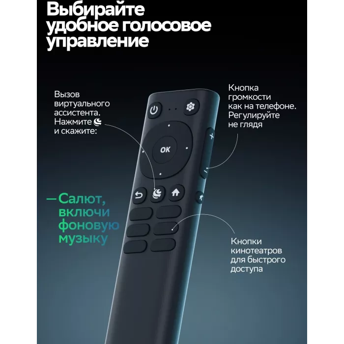 Телевизор LED Sber 32" SDX-32H3113 Салют ТВ Frameless черный HD 60Hz DVB-T DVB-T2 DVB-C DVB-S DVB-S2 USB WiFi Smart TV