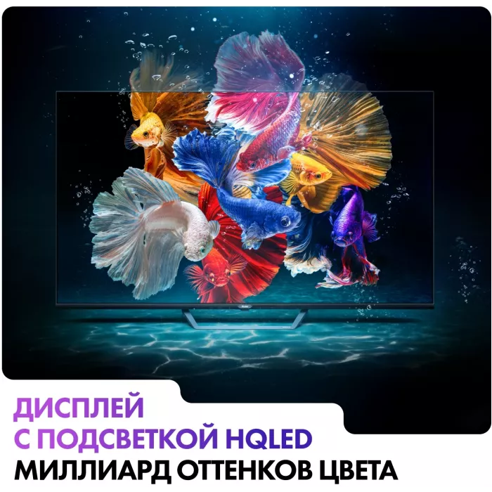 Телевизор QLED Haier 50" Smart TV S2 Pro Frameless черный 4K Ultra HD 60Hz DVB-T DVB-T2 DVB-C DVB-S DVB-S2 USB WiFi Smart TV (RUS)