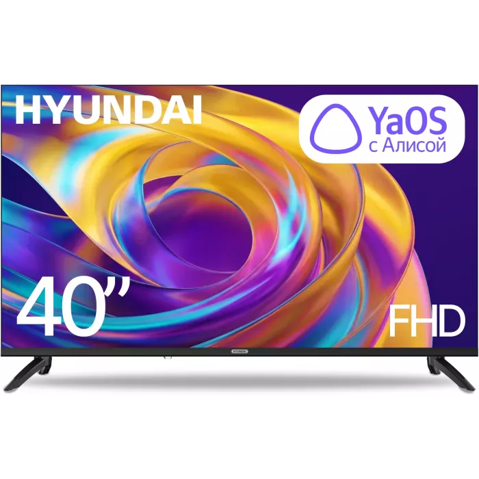 Телевизор LED Hyundai 40" H-LED40BS5012 YaOS Frameless черный FULL HD 60Hz DVB-T DVB-T2 DVB-C DVB-S DVB-S2 USB WiFi Smart TV