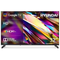 Телевизор LED Hyundai 32" H-LED32BS5011 Google TV Frameless Metal черный/черный HD 60Hz DVB-T DVB-T2 DVB-C DVB-S DVB-S2 USB WiFi Smart TV