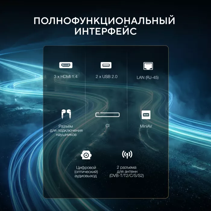 Телевизор LED Hyundai 40" H-LED40BS5011 Google TV Frameless Metal черный FULL HD 60Hz DVB-T DVB-T2 DVB-C DVB-S DVB-S2 USB WiFi Smart TV