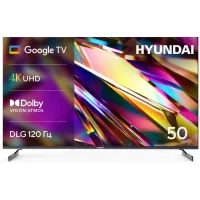 Телевизор LED Hyundai 50" H-LED50BU7011 Google TV Frameless Metal черный/черный 4K Ultra HD 60Hz MEMC DVB-T DVB-T2 DVB-C DVB-S DVB-S2 USB WiFi Smart TV