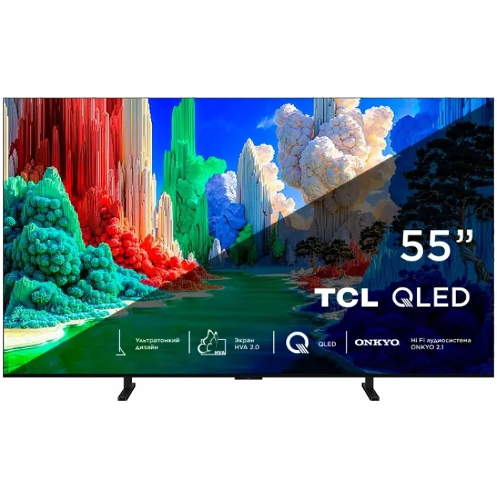 Телевизор QLED TCL 55" 55A400 Slim черный 4K Ultra HD 144Hz MEMC DVB-T DVB-T2 DVB-C DVB-S DVB-S2 USB WiFi Smart TV