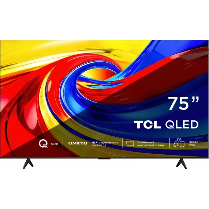 Телевизор QLED TCL 75" 75P7L черный 4K Ultra HD 60Hz DVB-T DVB-T2 DVB-C DVB-S DVB-S2 USB WiFi Smart TV