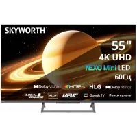 Телевизор QLED Skyworth 55" 55X67H Nexo Mini-LED Frameless черный/серый 4K Ultra HD 60Hz MEMC DVB-T DVB-T2 DVB-C DVB-S DVB-S2 USB WiFi Smart TV