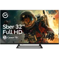 Телевизор LED Sber 32" SDX-32F3111 Салют ТВ Frameless черный FULL HD 60Hz DVB-T DVB-T2 DVB-C DVB-S DVB-S2 USB WiFi Smart TV (RUS)