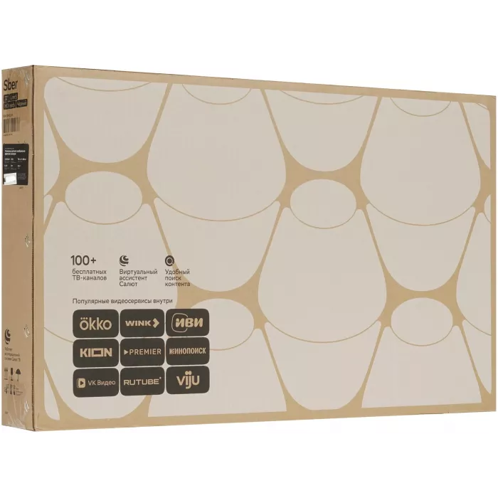 Телевизор LED Sber 32" SDX-32H2124 Салют ТВ Frameless черный HD 60Hz DVB-T DVB-T2 DVB-C DVB-S DVB-S2 USB WiFi Smart TV (RUS)