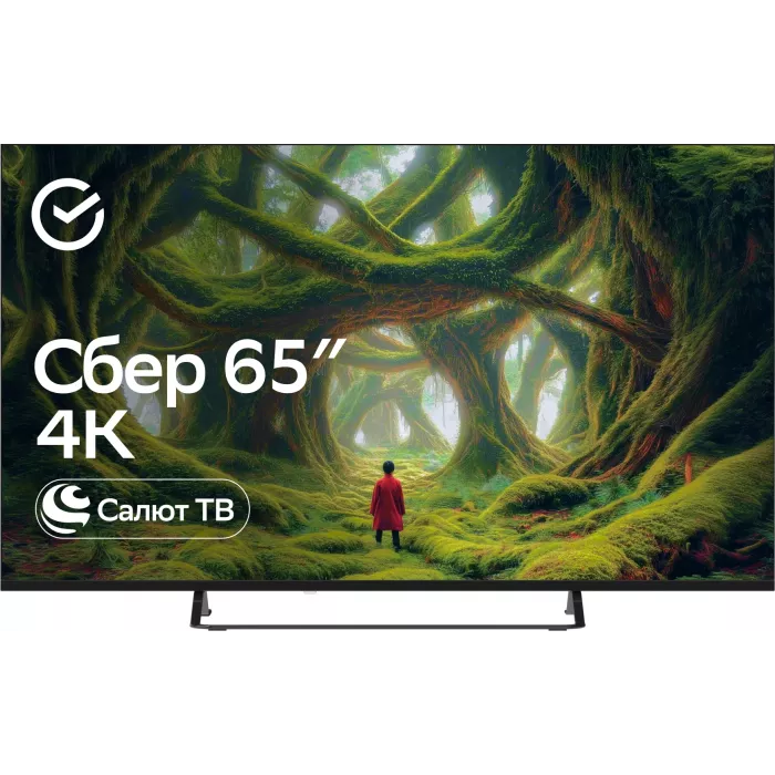 Телевизор LED Sber 65" SDX-65U5500MBB Салют ТВ Frameless черный 4K Ultra HD 60Hz DVB-T DVB-T2 DVB-C DVB-S DVB-S2 USB WiFi Smart TV (RUS)